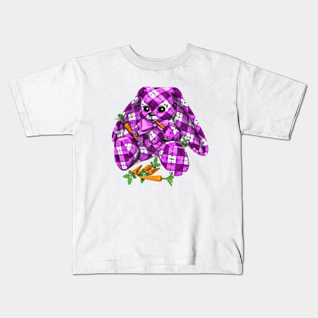 Purple Argyle Bunny Rabbit Kids T-Shirt by 2HivelysArt